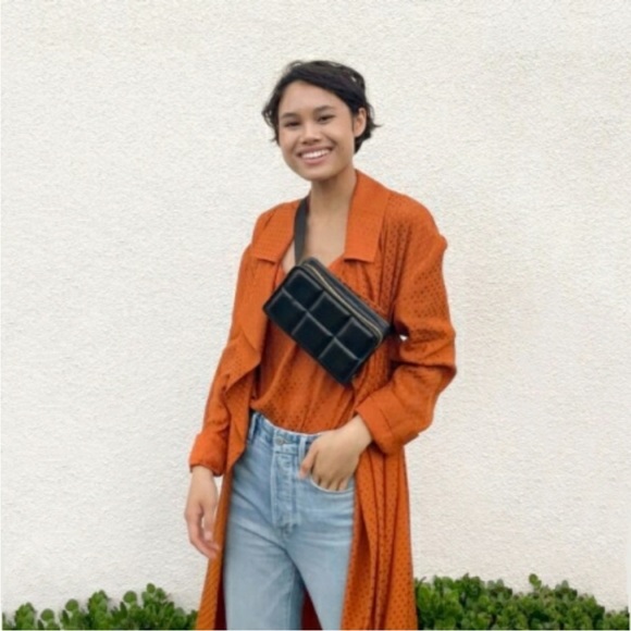 Amanda Uprichard Quilted Faux Leather Belt Bag in Black Sz STANDARD (0-14) - Picture 6 of 9